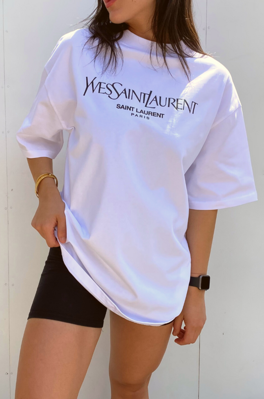 White Oversized Tee - Her Crew